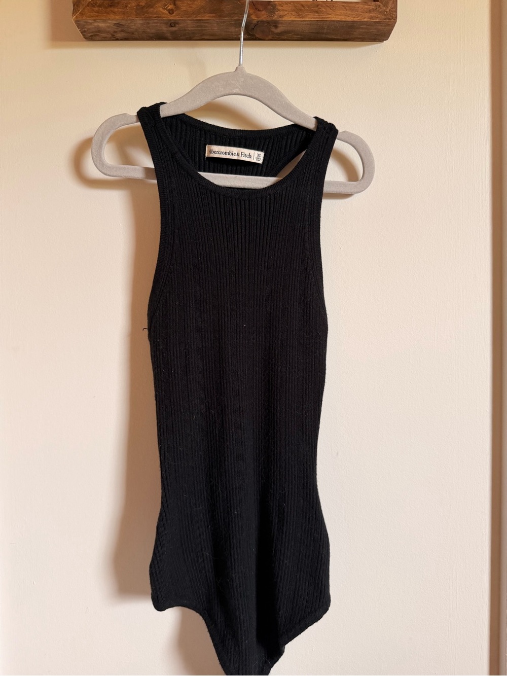 Abercrombie & Fitch Black Ribbed Tank Sweater Bodysuit